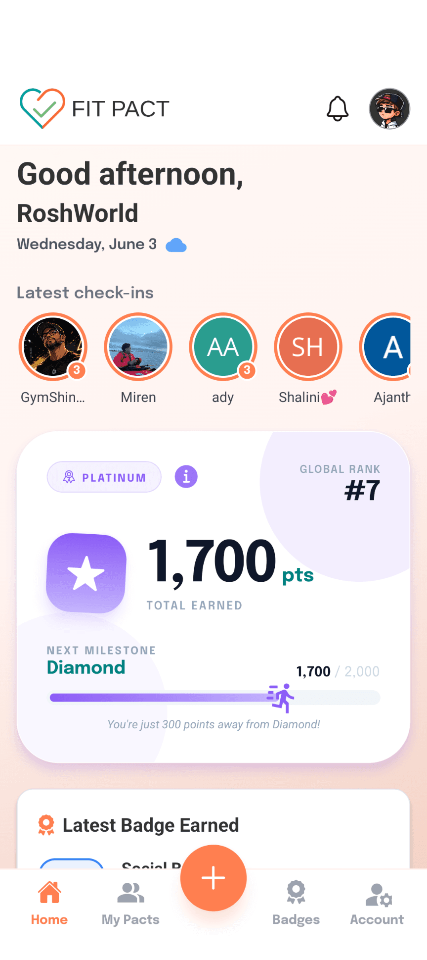Home dashboard